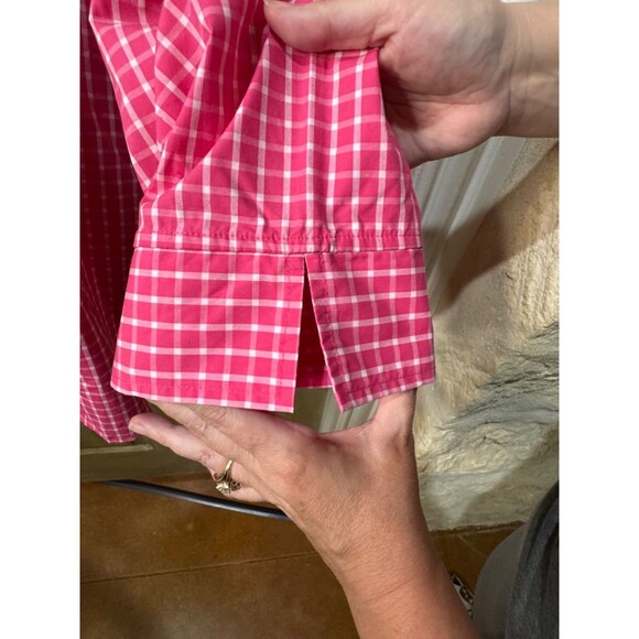 Foxcroft | Pink Checkered Wrinkle Free Shaped Fit Button Front Shirt Size 22W - Picture 6 of 8